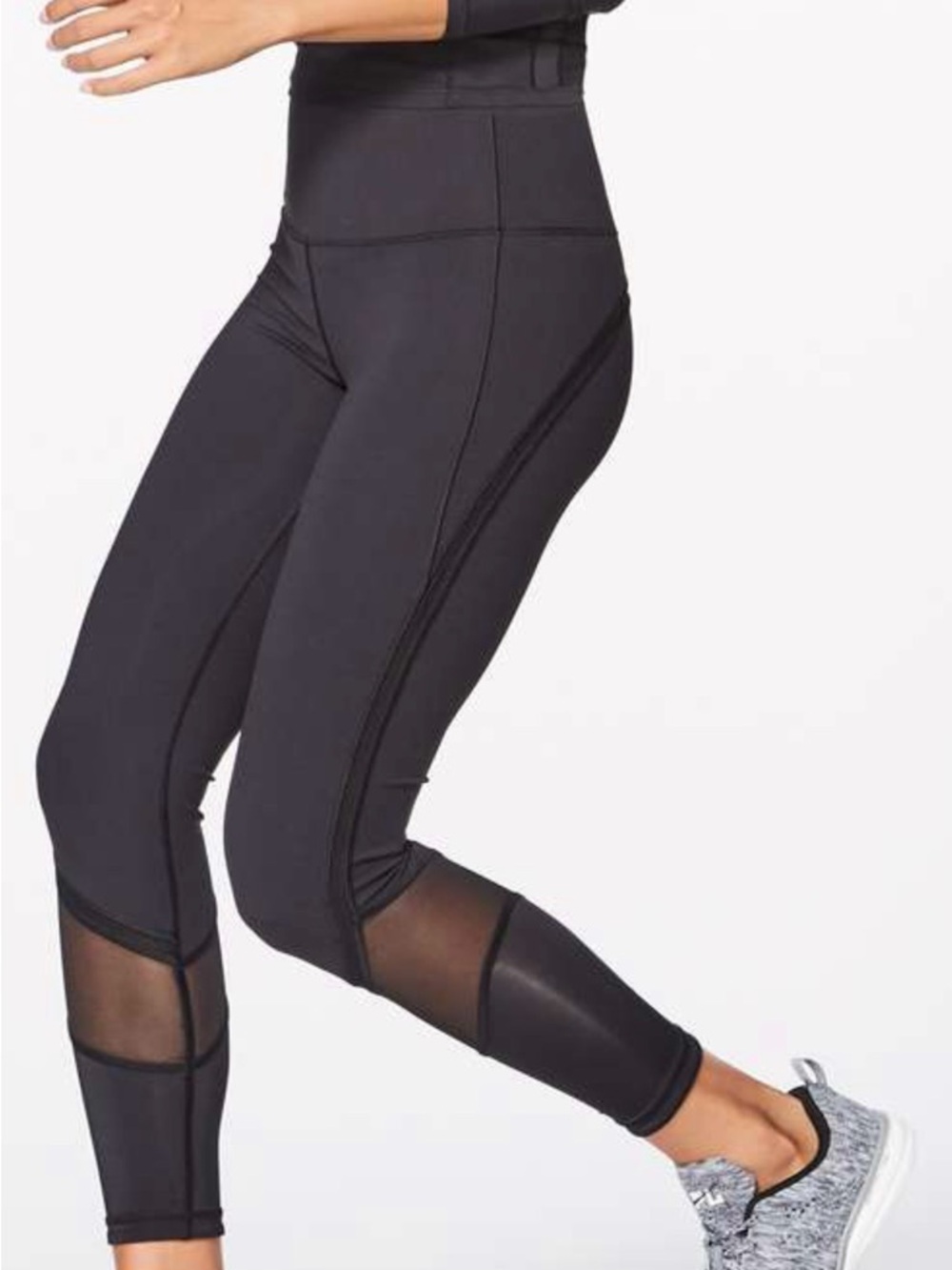 lululemon Fresh In Mesh tights athletica Black High-Rise Mesh Panel Leggings 6